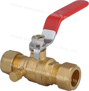 COMPRESSION CONNECTION O.D. x O.D. BALL VALVE WITH DRAIN FULL PORT